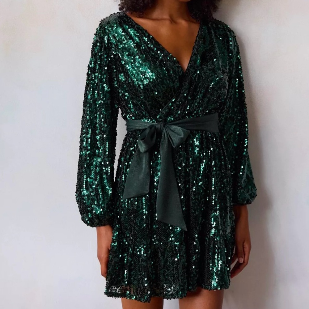 LC Lauren Conrad Sequin Wrap Dress- size small